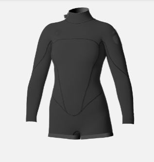 Women's MAX 3/2mm Back Zip summer seam Long Sleeve Spring Suit