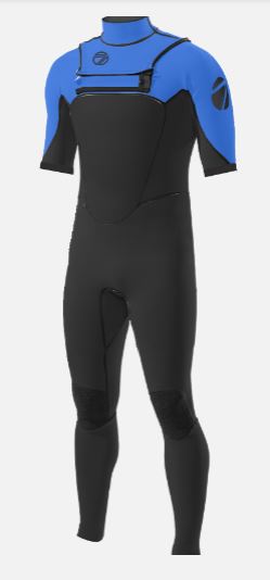 Men's MAX 1.5mm Chest Zip Summer Seam Short Sleeve Wetsuit