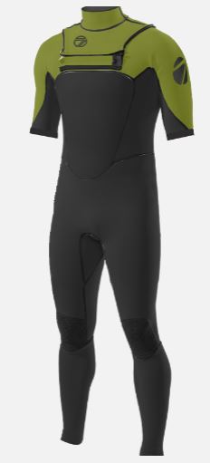 Men's MAX 2/2mm Chest Zip Summer Seam Short Sleeve Steamer Wetsuit