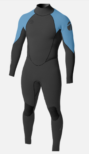 Men's Max 3/2 Back Zip Glued Full Wetsuit