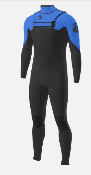 Men's Max 3/2 Chest Zip Glued Full Wetsuit