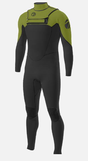 Men's Max 3/2 Chest Zip Glued Full Wetsuit