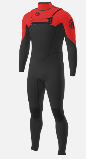 Men's Max 3/2 Chest Zip Glued Full Wetsuit