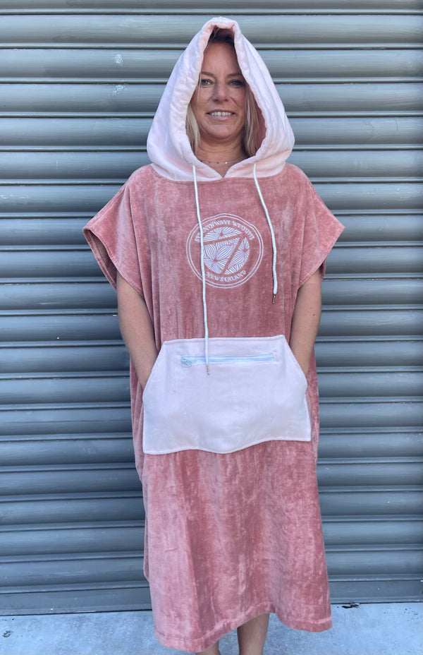 Seventhwave Adults Medium Poncho - Blush with Light Pink Hood and Pocket
